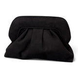 Pochette arricciata camoscio nero Scarlett 