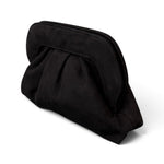 Pochette arricciata camoscio nero Scarlett 