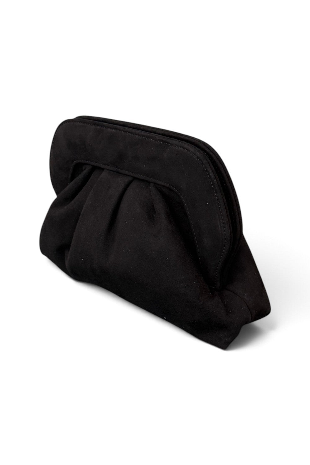 Pochette arricciata camoscio nero Scarlett 