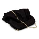 Pochette arricciata camoscio nero Scarlett 