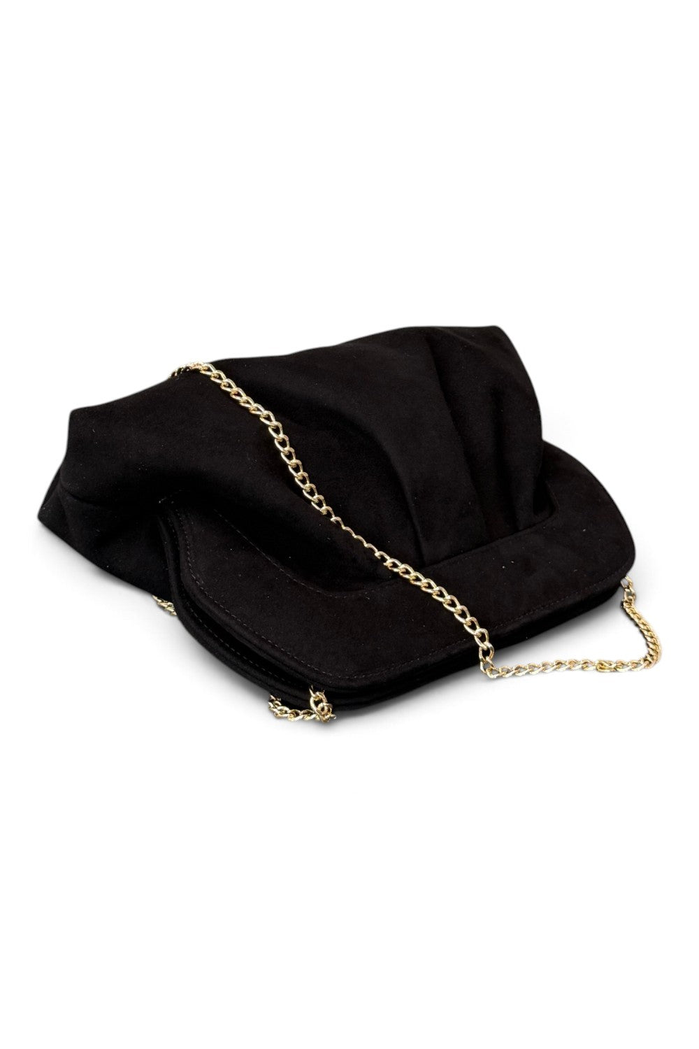 Pochette arricciata camoscio nero Scarlett 