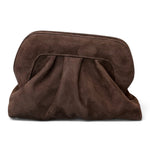 Pochette arricciata camoscio moro Scarlett 