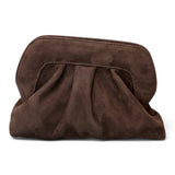 Pochette arricciata camoscio moro Scarlett 