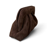 Pochette arricciata camoscio moro Scarlett 