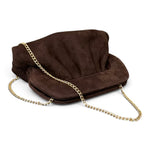 Pochette arricciata camoscio moro Scarlett 