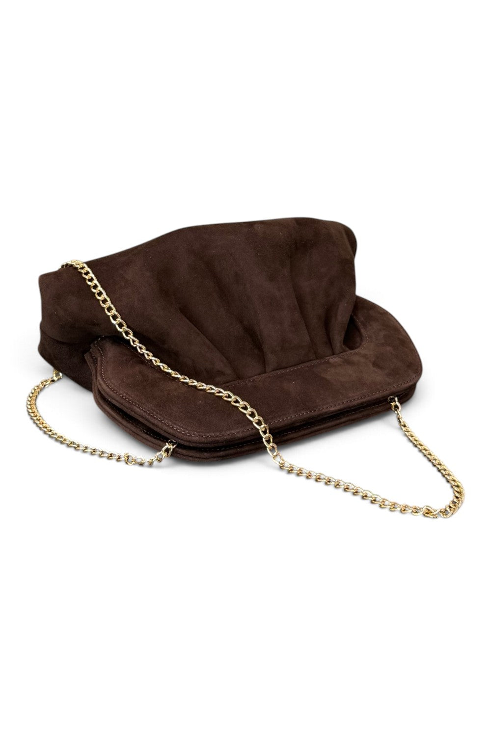 Pochette arricciata camoscio moro Scarlett 