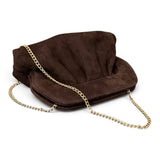 Pochette arricciata camoscio moro Scarlett 
