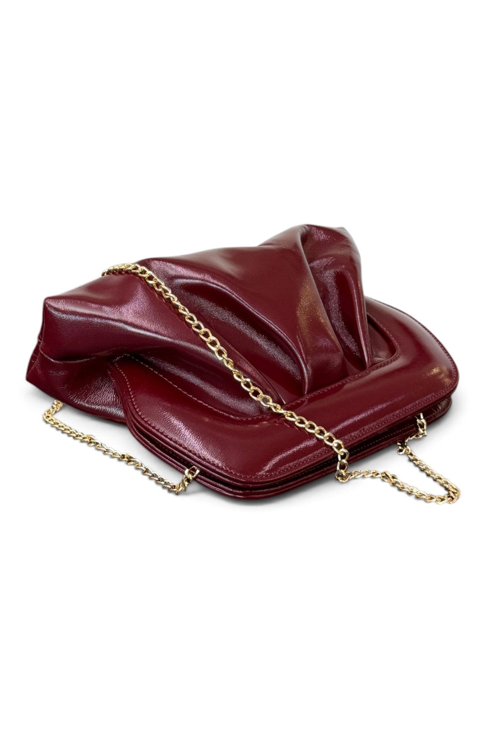 Pochette arricciata verlux bordeaux Scarlett 