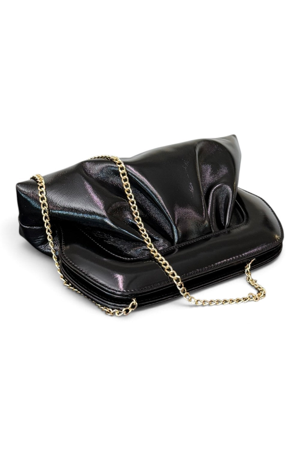 Pochette arricciata verlux nero Scarlett 