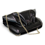 Pochette arricciata verlux nero Scarlett 