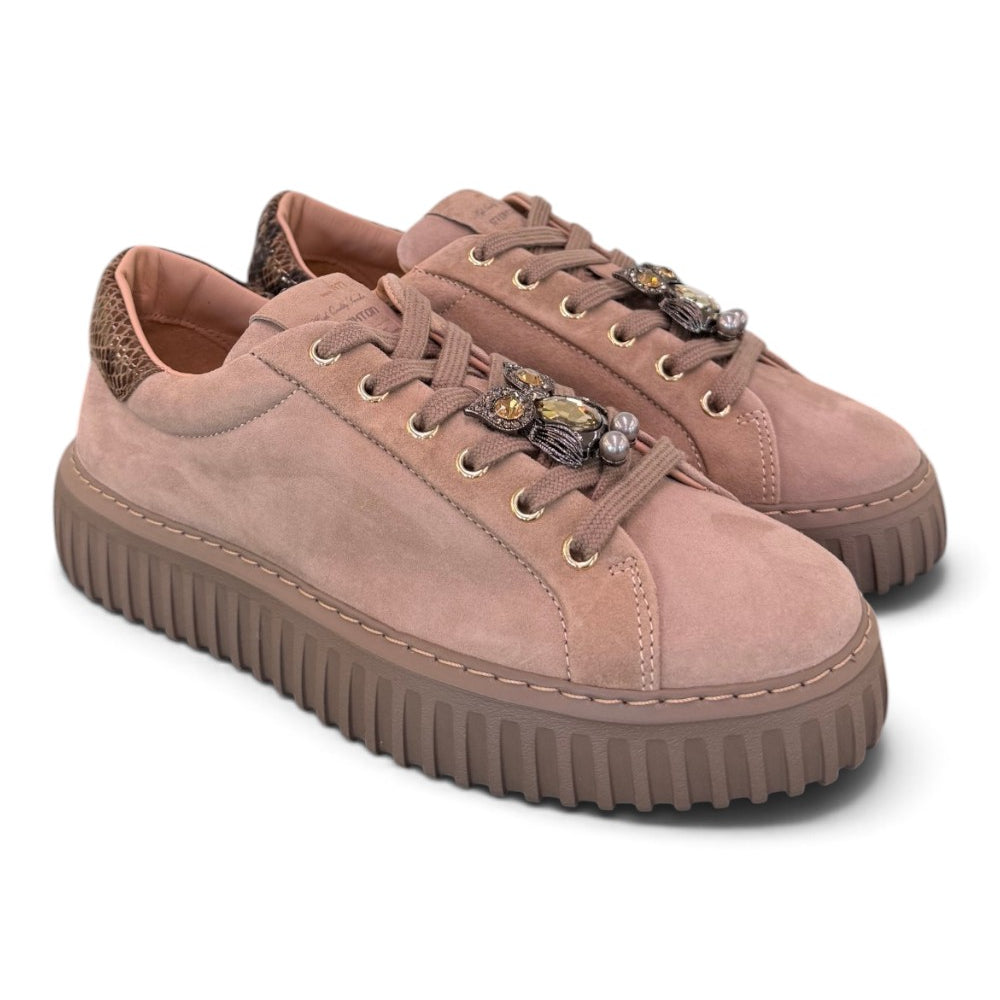Sneaker donna Stokton brown gioiello gufo 
