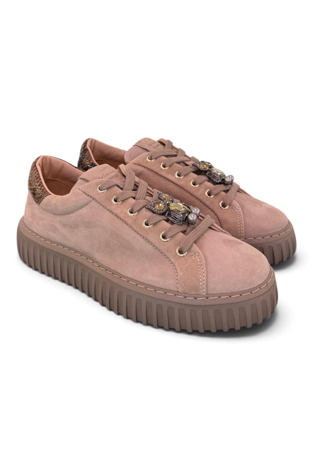 Sneaker donna Stokton brown gioiello gufo 