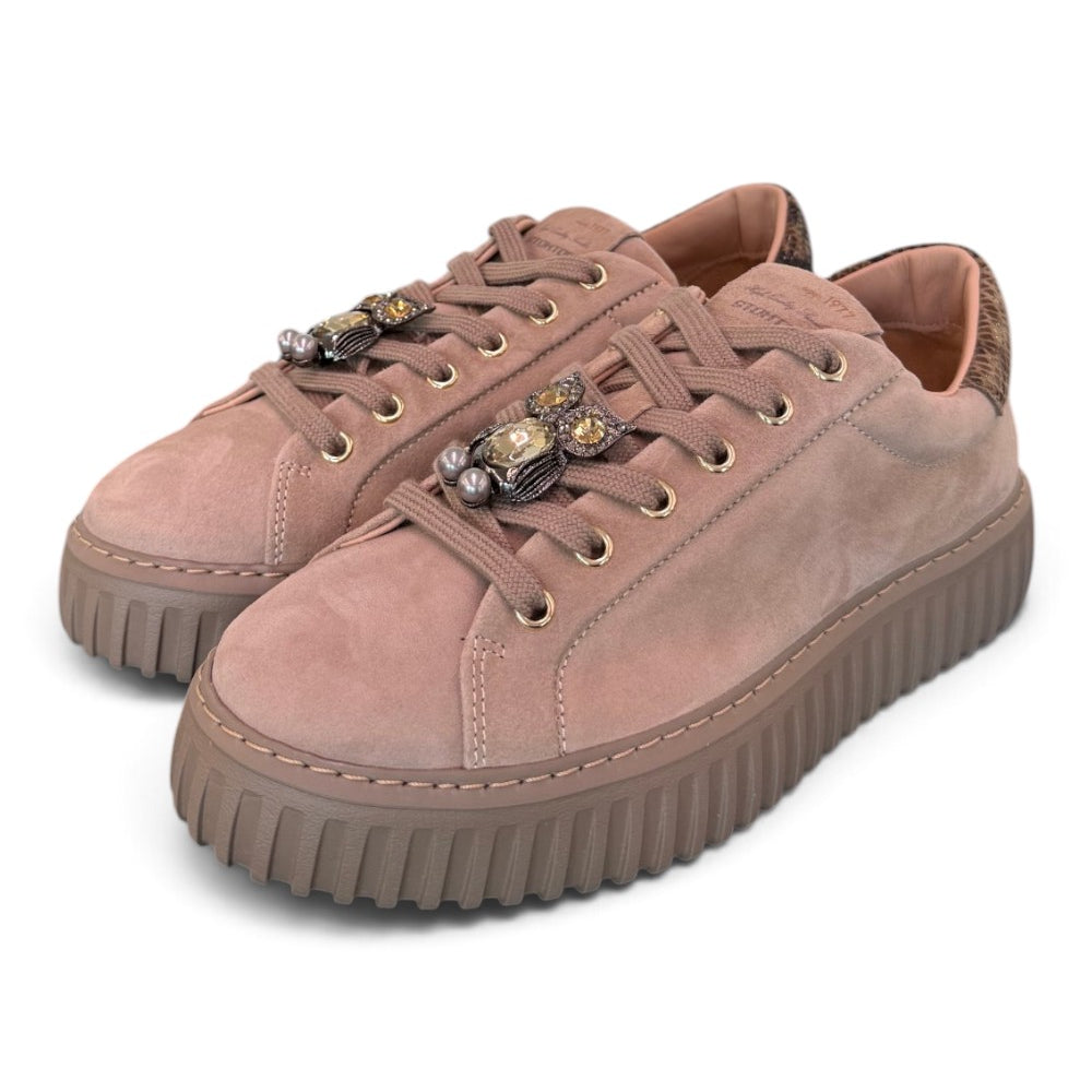 Sneaker donna Stokton brown gioiello gufo 