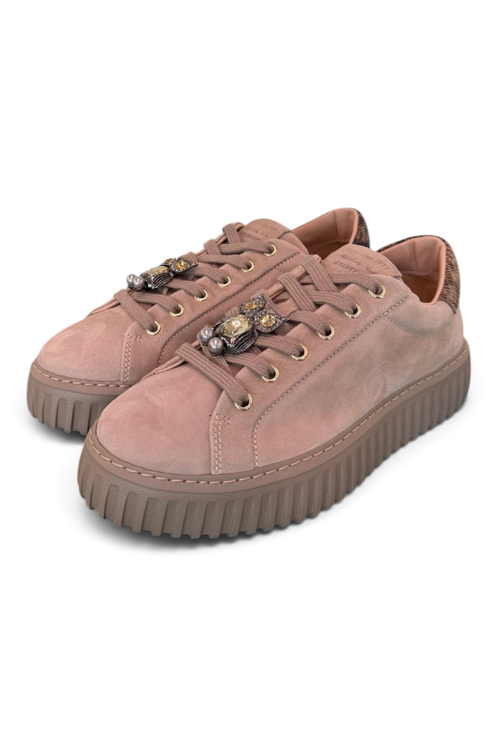 Sneaker donna Stokton brown gioiello gufo 