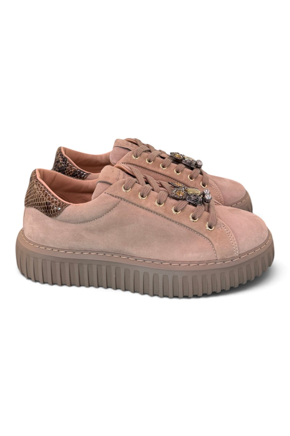 Sneaker donna Stokton brown gioiello gufo 