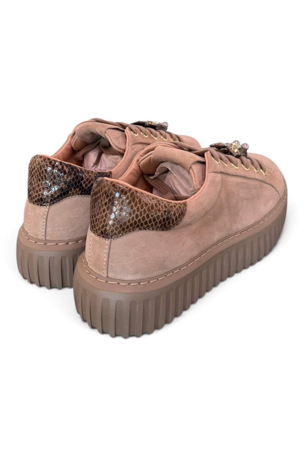 Sneaker donna Stokton brown gioiello gufo 