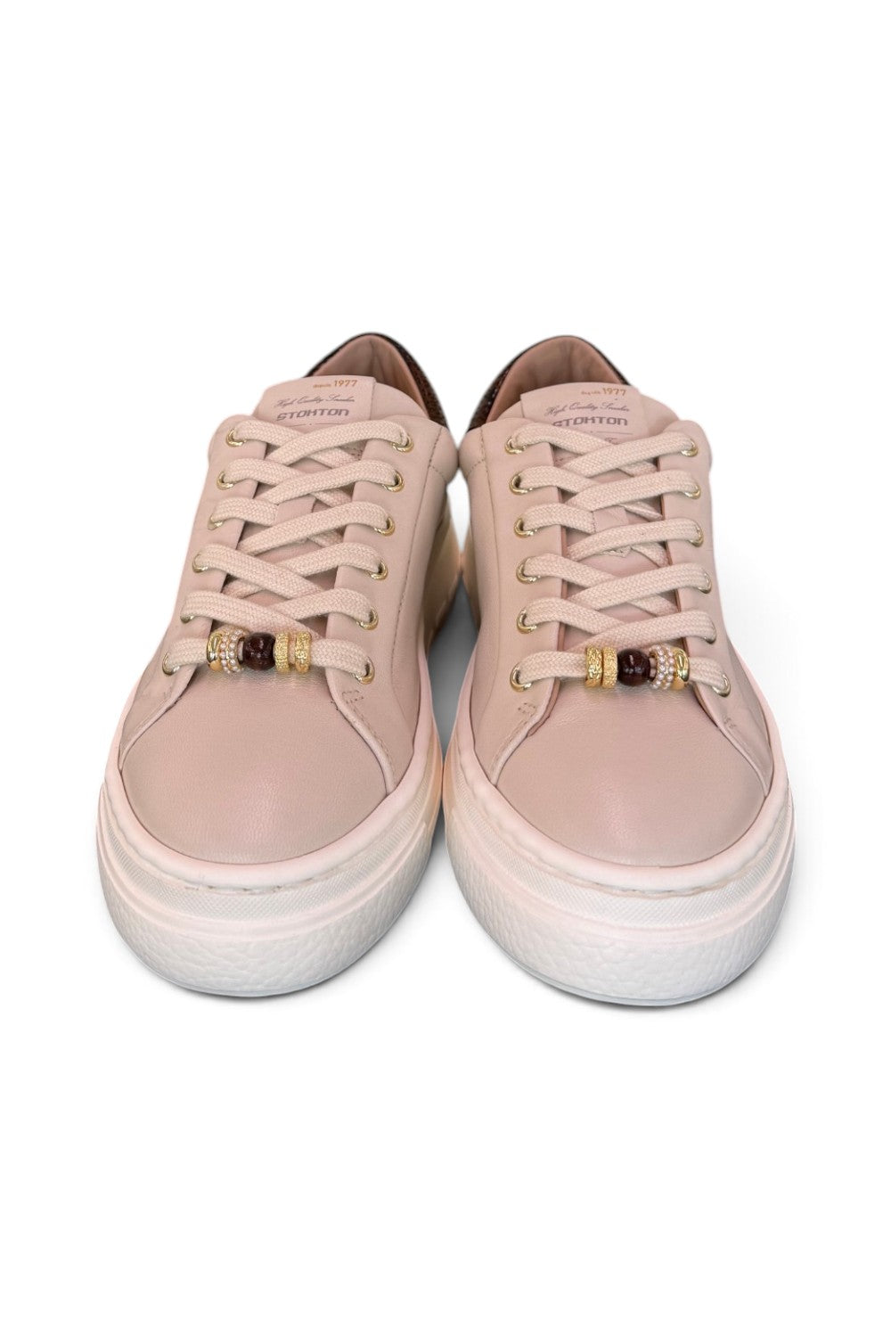 Sneaker donna Stokton pelle latte 