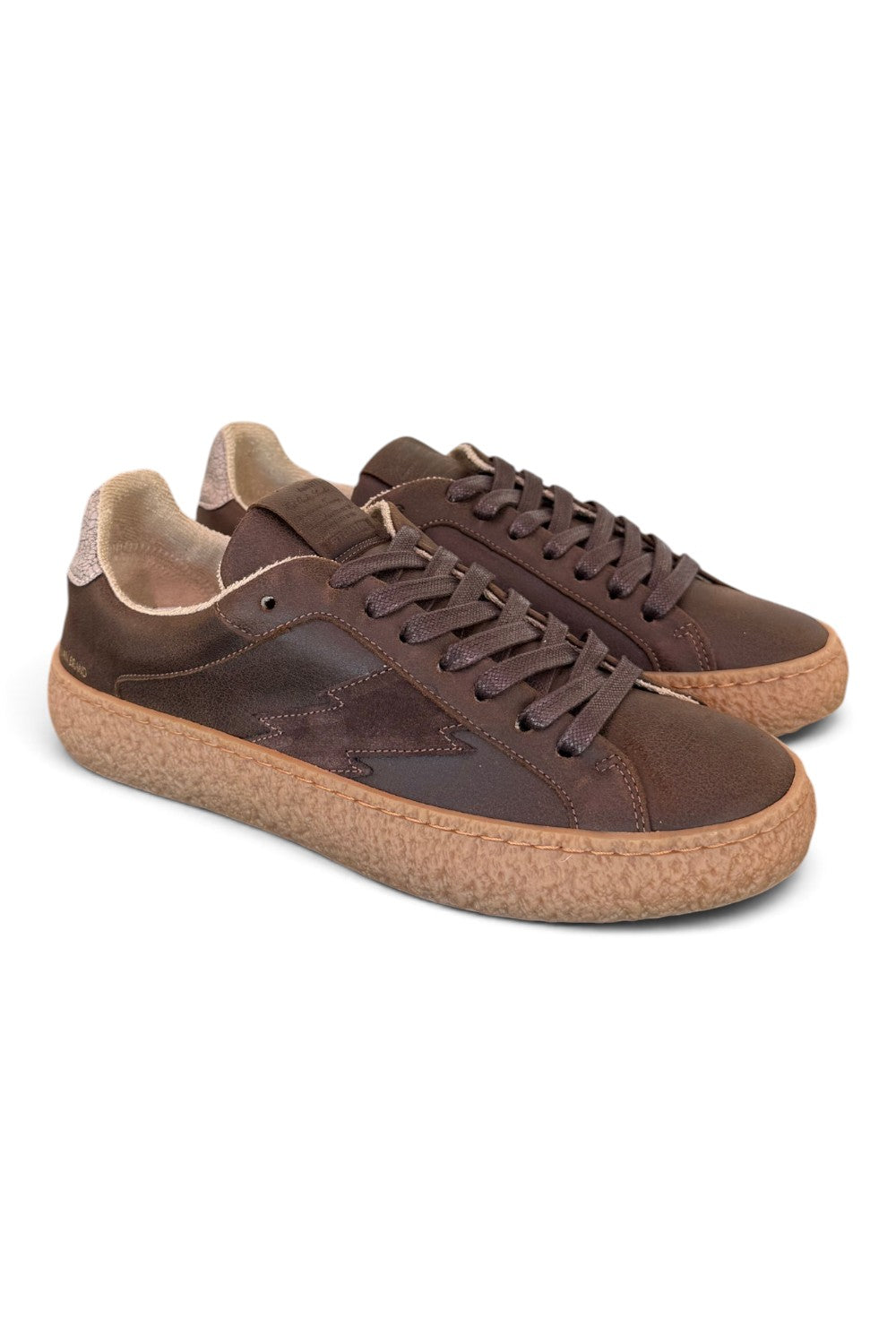 Sneaker uomo Stokton Power pelle dark brown 
