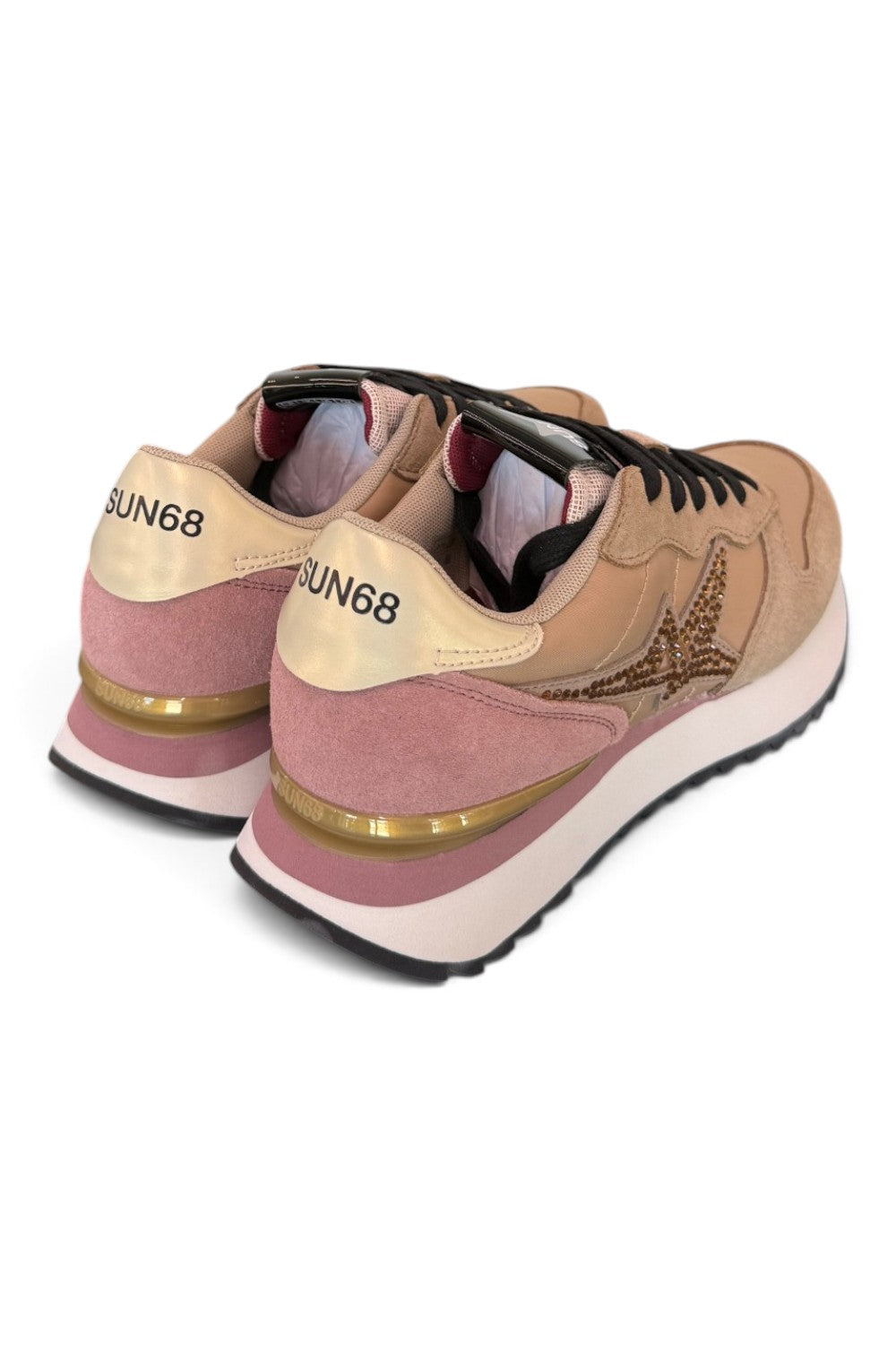 Sneaker donna Sun68 Stargirl strass beige 