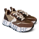 Sneaker Voile Blanche donna Club105 marrone beige oro 
