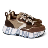 Sneaker Voile Blanche donna Club105 marrone beige oro 
