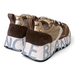 Sneaker Voile Blanche donna Club105 marrone beige oro 