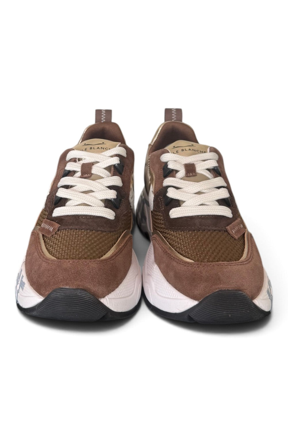Sneaker Voile Blanche donna Club105 marrone beige oro 