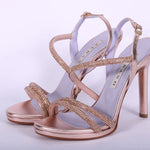 Sandalo plateau strass rame tacco 10  Albano<BR/> 