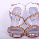 Sandalo plateau strass rame tacco 10  Albano<BR/> 