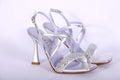 Sandalo incrocio strass argento Albano