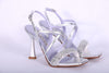 Albano silver rhinestone cross-over sandal