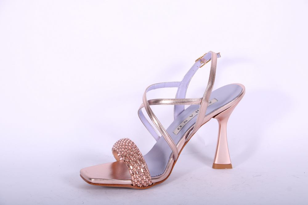 Sandalo incrocio strass rame  Albano 