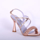Sandalo incrocio strass rame  Albano 