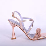 Sandalo incrocio strass rame  Albano 
