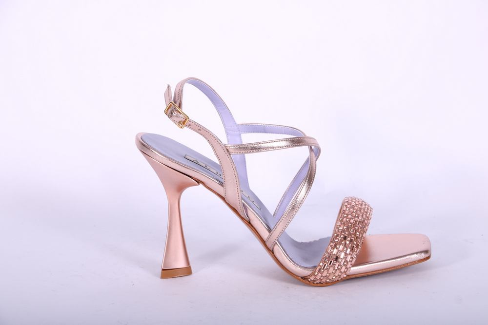 Sandalo incrocio strass rame  Albano 