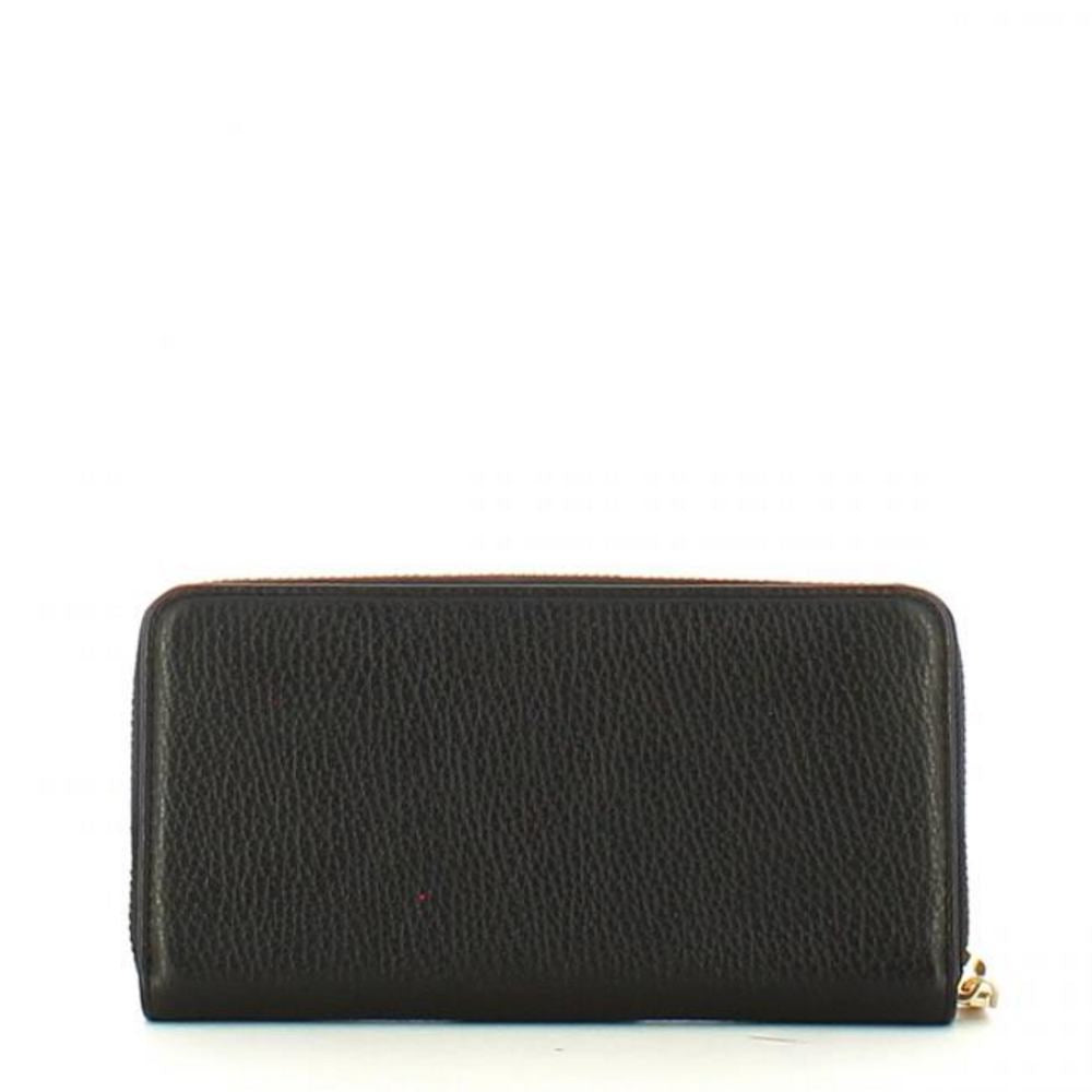 Portafoglio Metallic Soft Zip Around Black<BR/> 