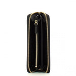 Portafoglio Metallic Soft Zip Around Black<BR/> 