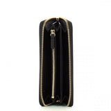 Portafoglio Metallic Soft Zip Around Black<BR/> 