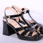 Sandalo vernice nera con plateau Matteo P 