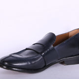 Mocassino cucitura pelle blu MRT<BR/> 