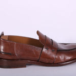 Mocassino cucitura pelle marrone Martire<BR/> 