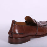 Mocassino cucitura pelle marrone Martire<BR/> 