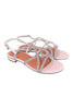 Sandalo incroci strass bianco argento Bibi Lou
