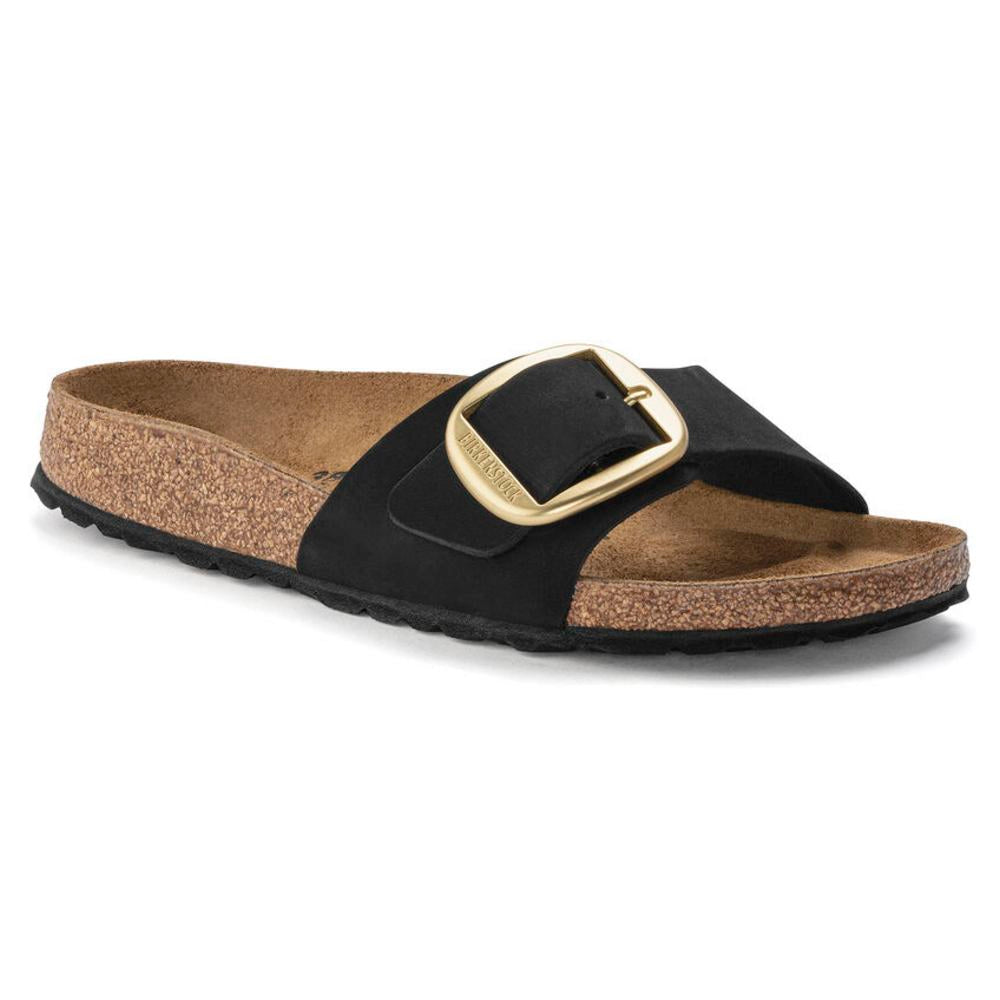 Ciabatta donna Madrid Big Buckle suede nero Birkenstock 