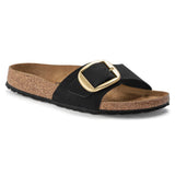 Ciabatta donna Madrid Big Buckle suede nero Birkenstock 