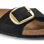 Ciabatta donna Madrid Big Buckle suede nero Birkenstock 