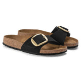 Ciabatta donna Madrid Big Buckle suede nero Birkenstock 