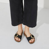 Ciabatta donna Madrid Big Buckle suede nero Birkenstock 