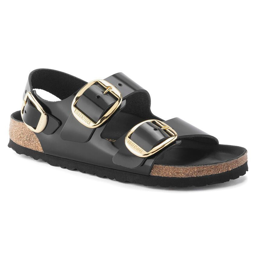 Sandalo Milano Big Buckle shine black Birkenstock 1024211 