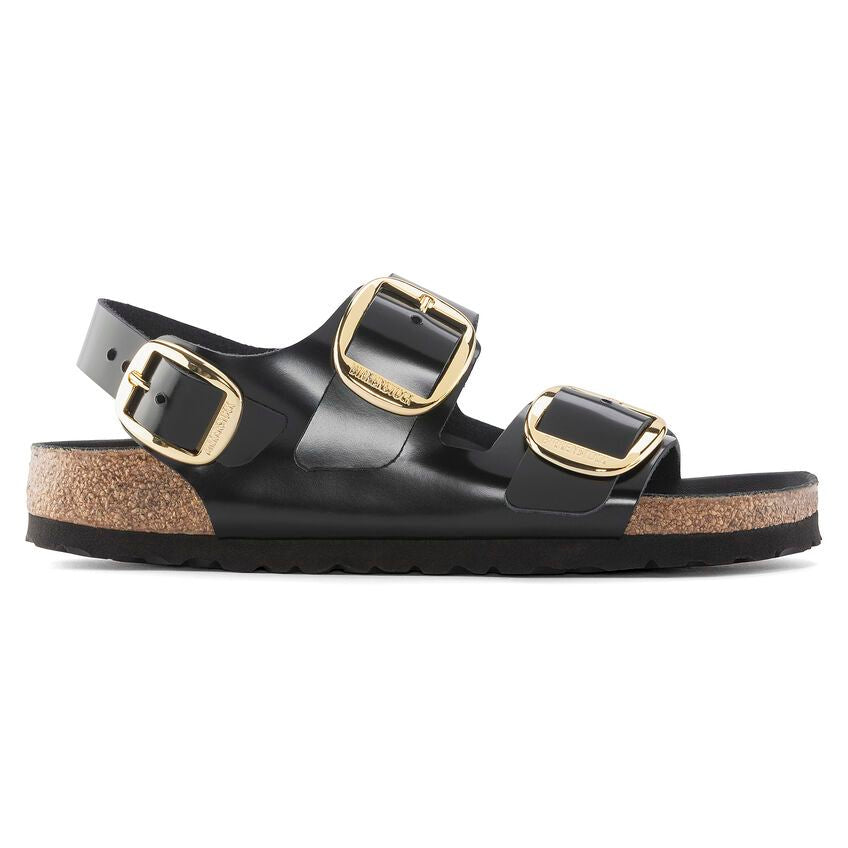 Sandalo Milano Big Buckle shine black Birkenstock 1024211 